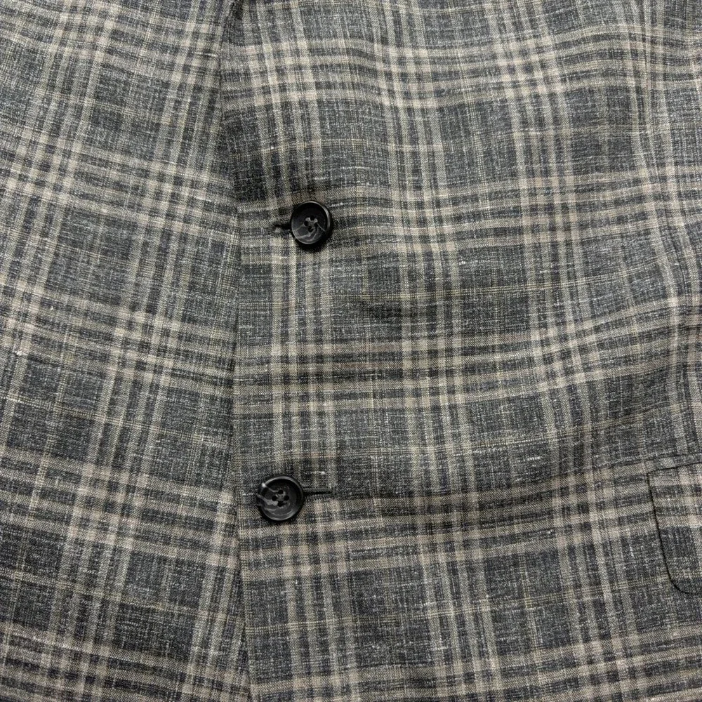 Jos. A. Bank Sport Coat Reserve E. Thomas Silk Wool Linen Plaid Grey Mens 50R